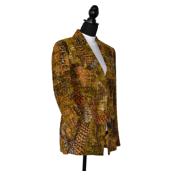 B2 Auth BAZAR DE CHRISTIAN LACROIX VTG Tapestry Tweed Single Button Blazer Sz 44 - Picture 2 of 7